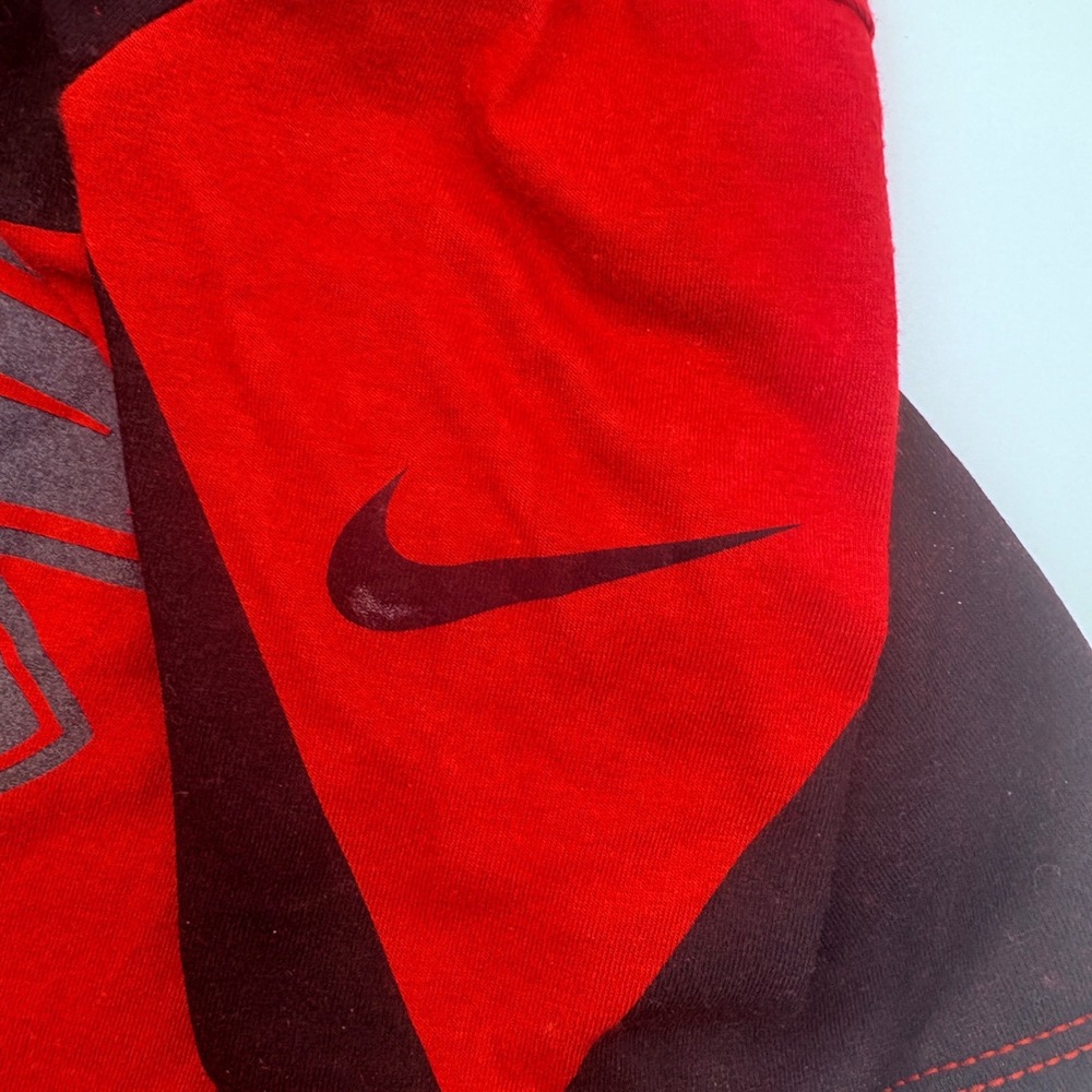 Nike Atlanta Falcons NFL Red Black Colorblock Tri-Blend T-Shirt Womens Small - Picture 5 of 8